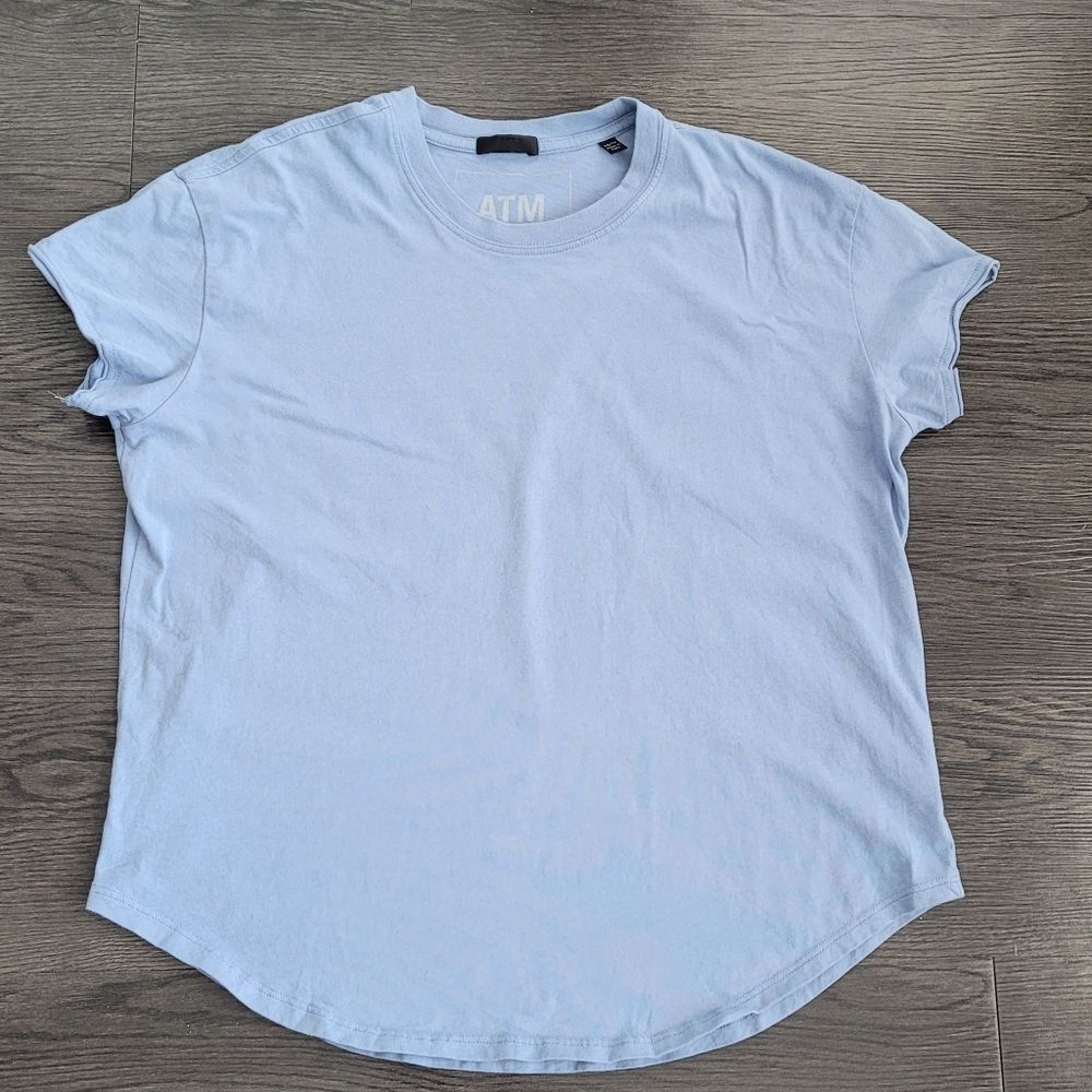 ATM Anthony Thomas Melillo Light Blue Women's T Shirt Size XS Minimalist Casual